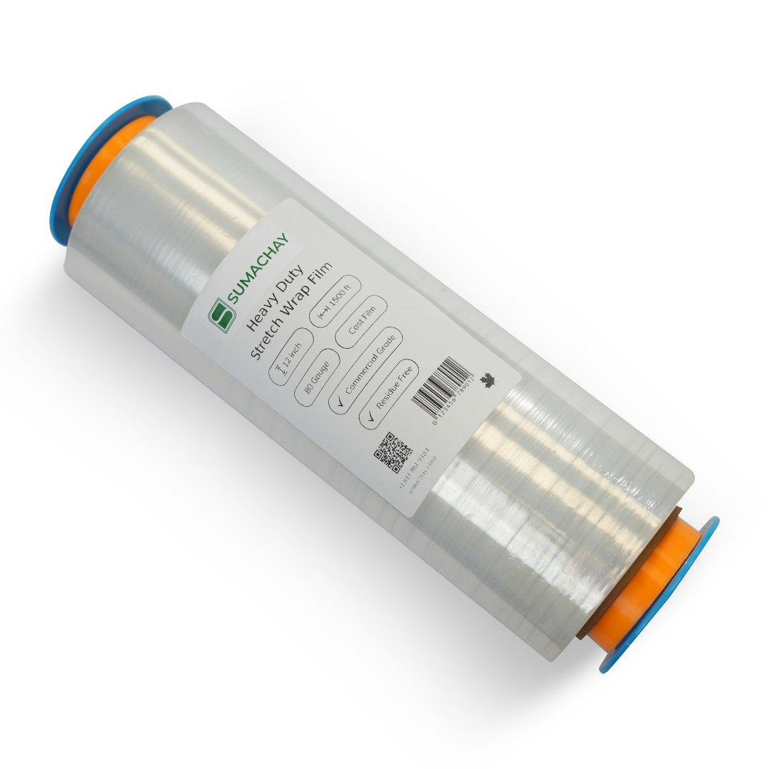 Sumachay 12 Inch Stretch Wrap 80 Gauge Thickness - 1500 feet length - Sumachay LiftsPallet WrapSumachay Lifts