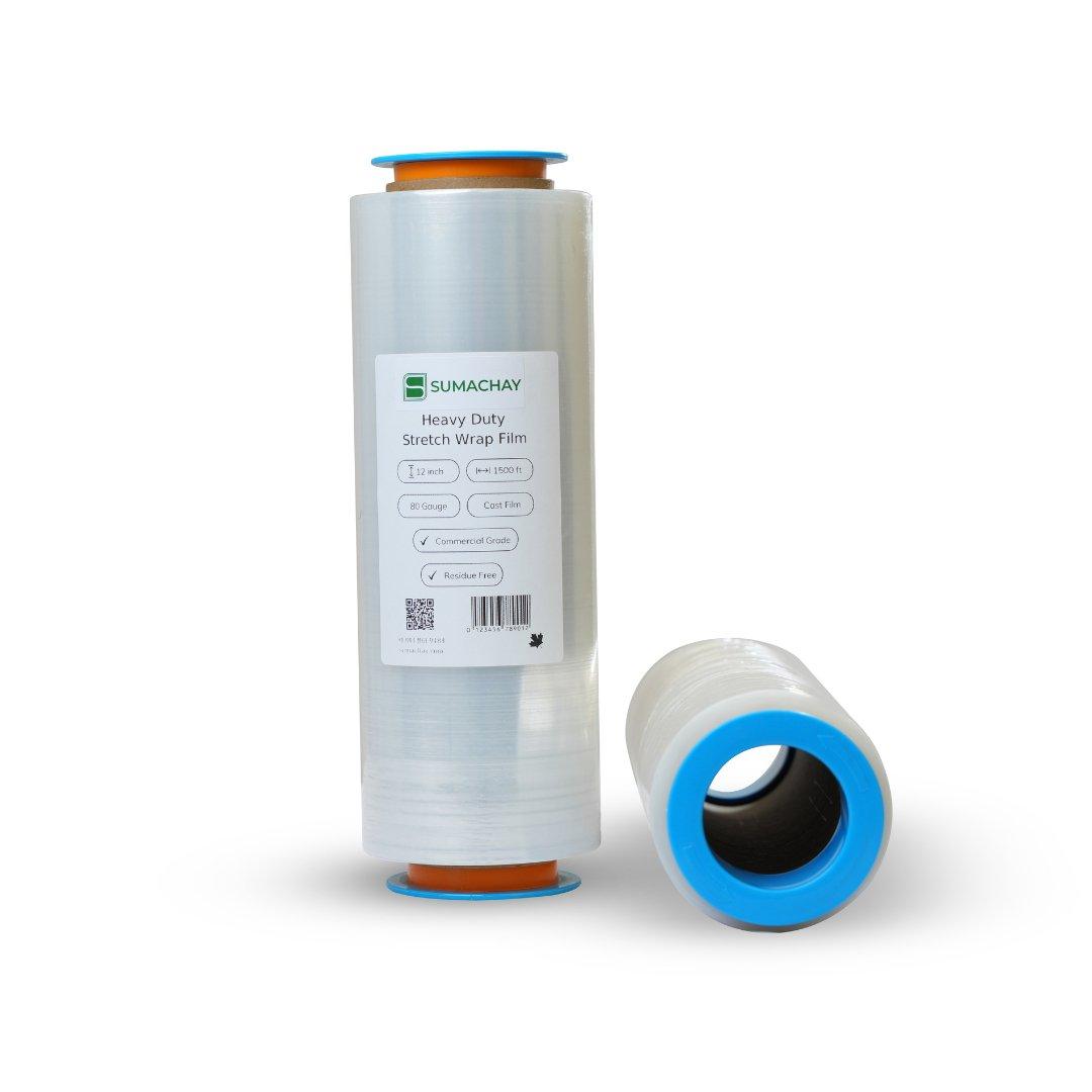 Sumachay 12 Inch Stretch Wrap 80 Gauge Thickness - 1500 feet length - Sumachay LiftsPallet WrapSumachay Lifts