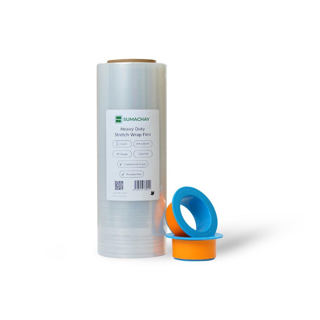 Sumachay 12 Inch Stretch Wrap 80 Gauge Thickness - 1500 feet length - Sumachay LiftsPallet WrapSumachay Lifts